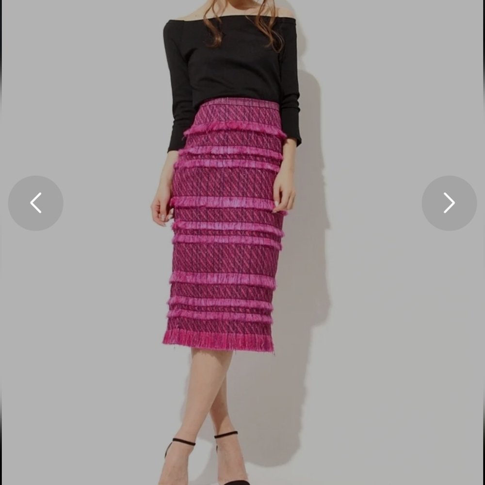 Fray I.D Pink Tweed Skirt 1 / XS